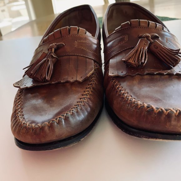 J MURPHY Slip On Hand Sewn Brown Tassel Leather Sz 10.5 main image 2